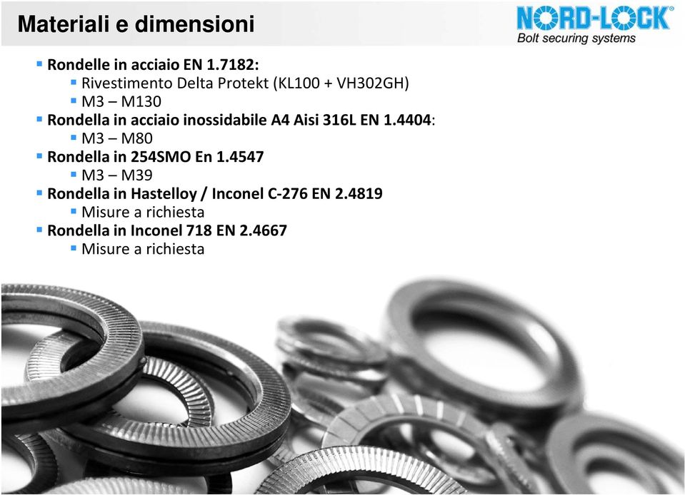 inossidabile A4 Aisi 316L EN 1.4404: M3 M80 Rondellain 254SMO En 1.