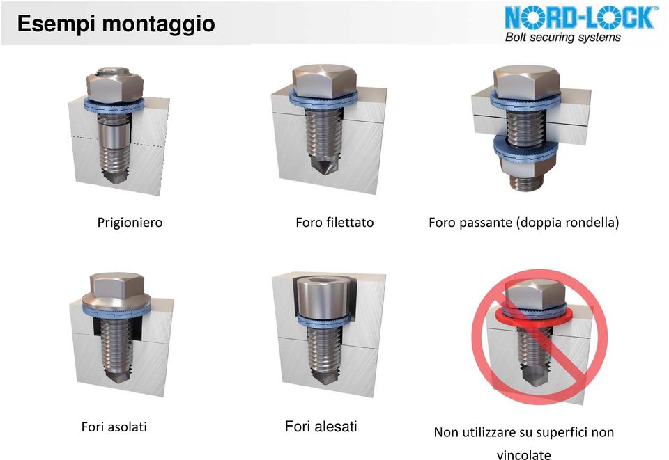 rondella) Fori asolati Fori alesati