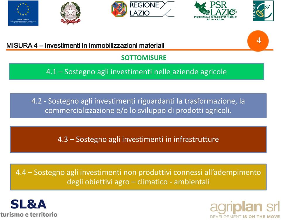 2 - Sostegno agli investimenti riguardanti la trasformazione, la commercializzazione e/o lo sviluppo di