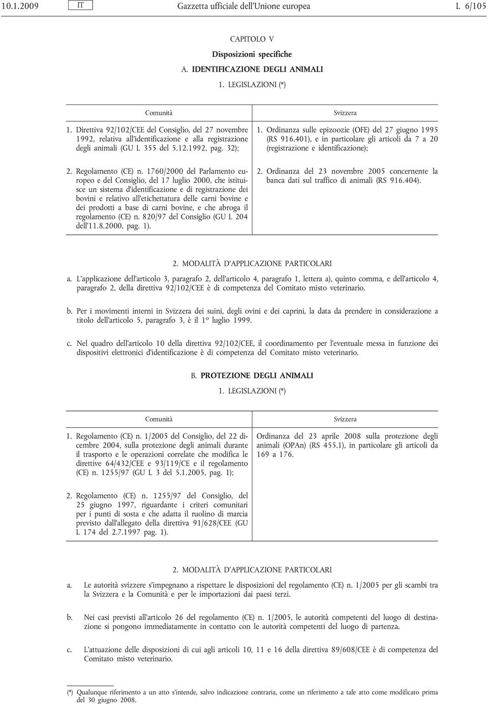 1760/2000 del Parlamento europeo e del Consiglio, del 17 luglio 2000, che istituisce un sistema d'identificazione e di registrazione dei bovini e relativo all'etichettatura delle carni bovine e dei