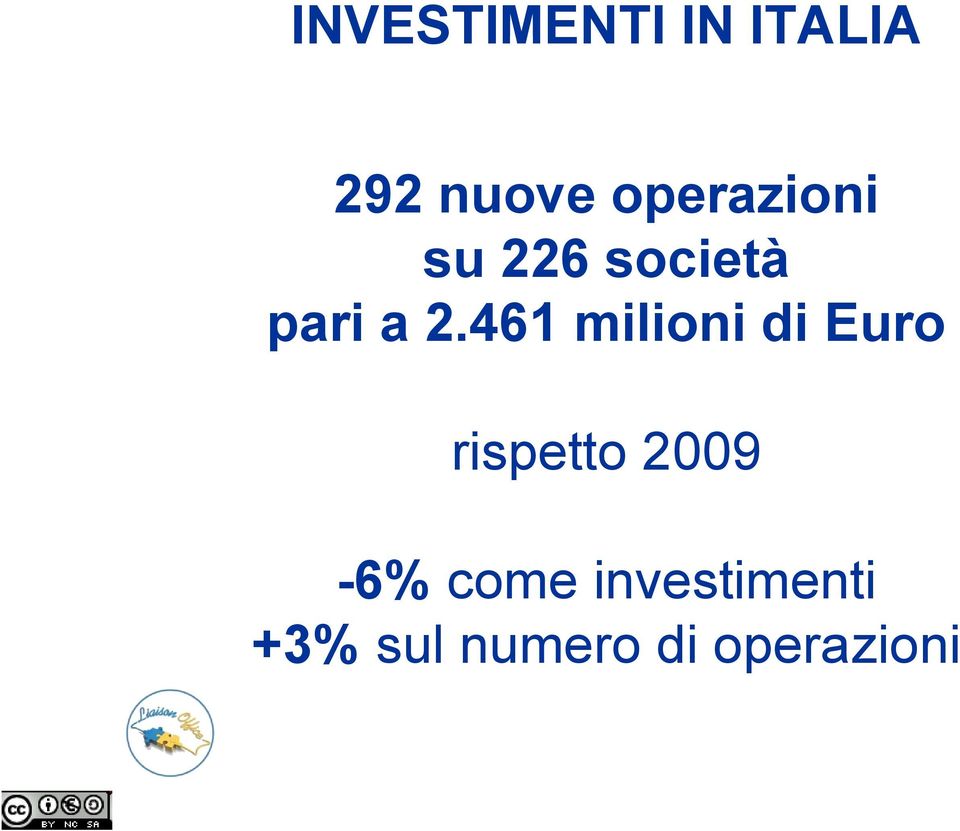 461 milioni di Euro rispetto 2009-6%