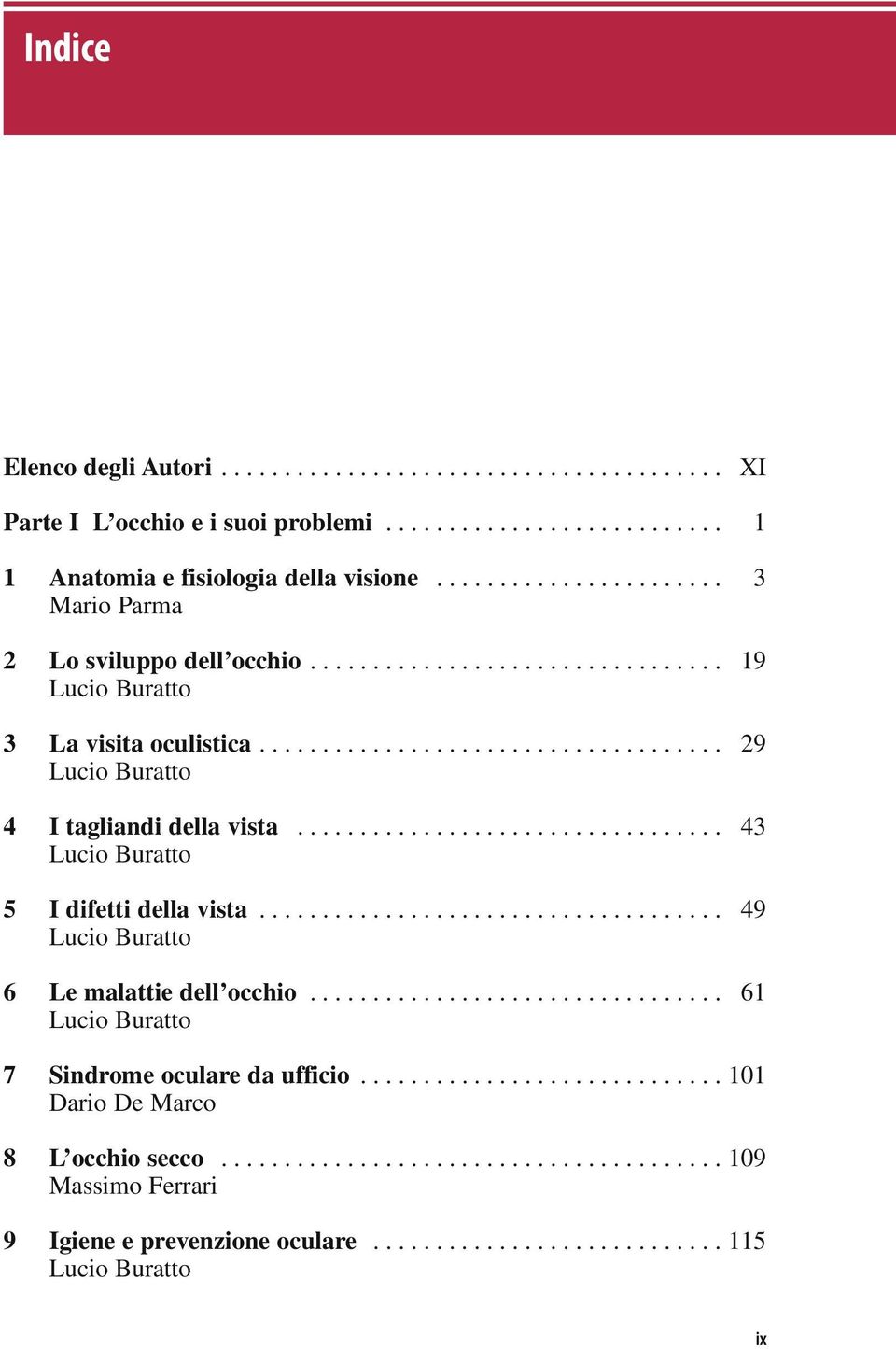 ................................. 43 5 I difetti della vista..................................... 49 6 Le malattie dell occhio................................. 61 7 Sindrome oculare da ufficio.