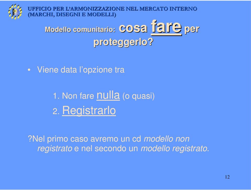 Non fare nulla (o quasi) 2. Registrarlo?