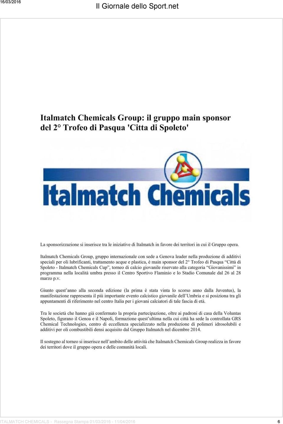 net ITALMATCH CHEMICALS
