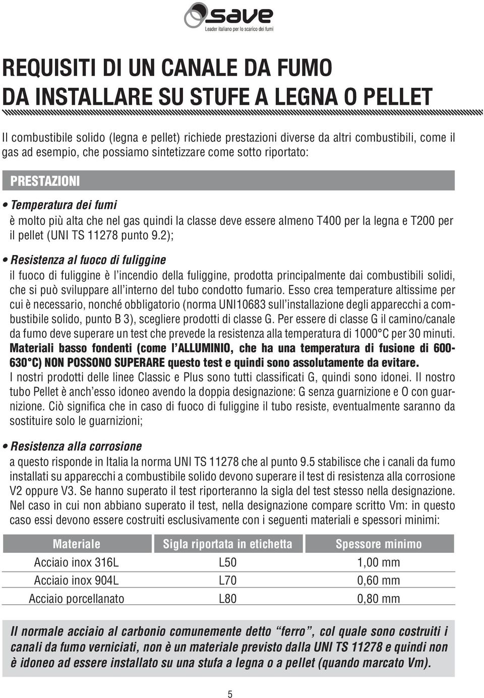 2); Resistenza al fuoco di fuliggine il fuoco di fuliggine è l incendio della fuliggine, prodotta principalmente dai combustibili solidi, che si può sviluppare all interno del tubo condotto fumario.