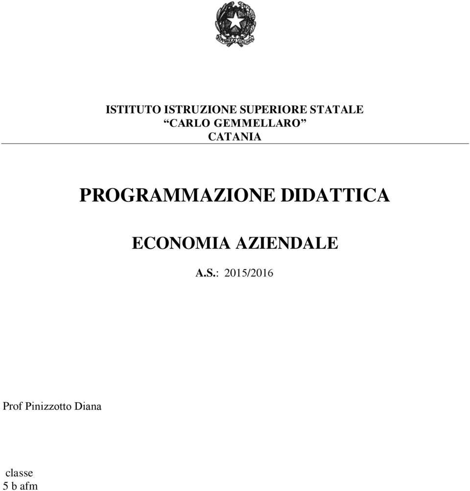 PROGRAMMAZIONE DIDATTICA ECONOMIA