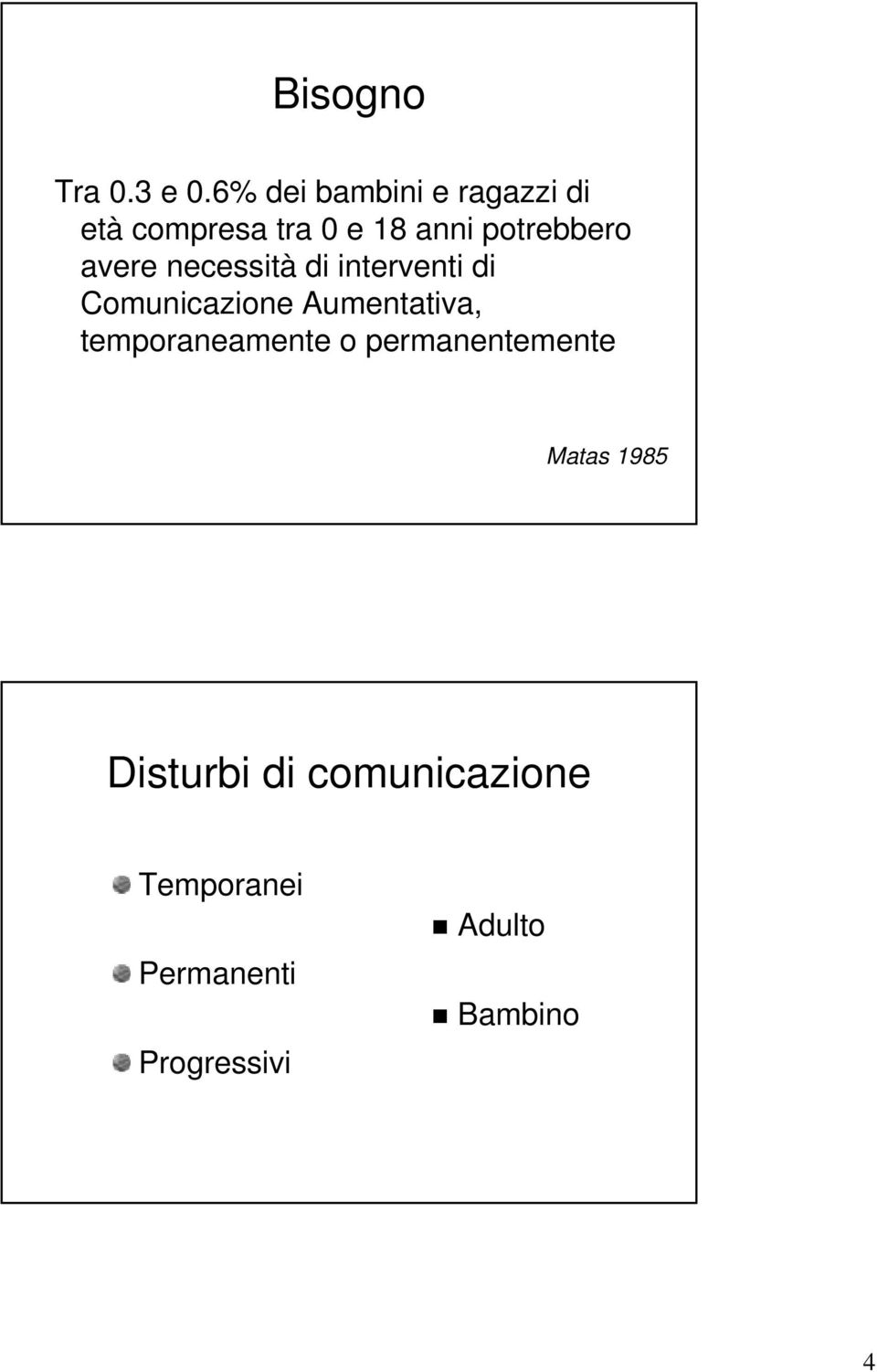 avere necessità di interventi di Comunicazione Aumentativa,