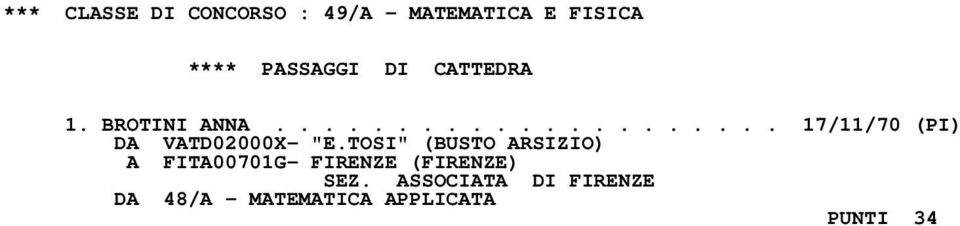 TOSI" (BUSTO ARSIZIO) A FITA00701G- FIRENZE (FIRENZE) SEZ.