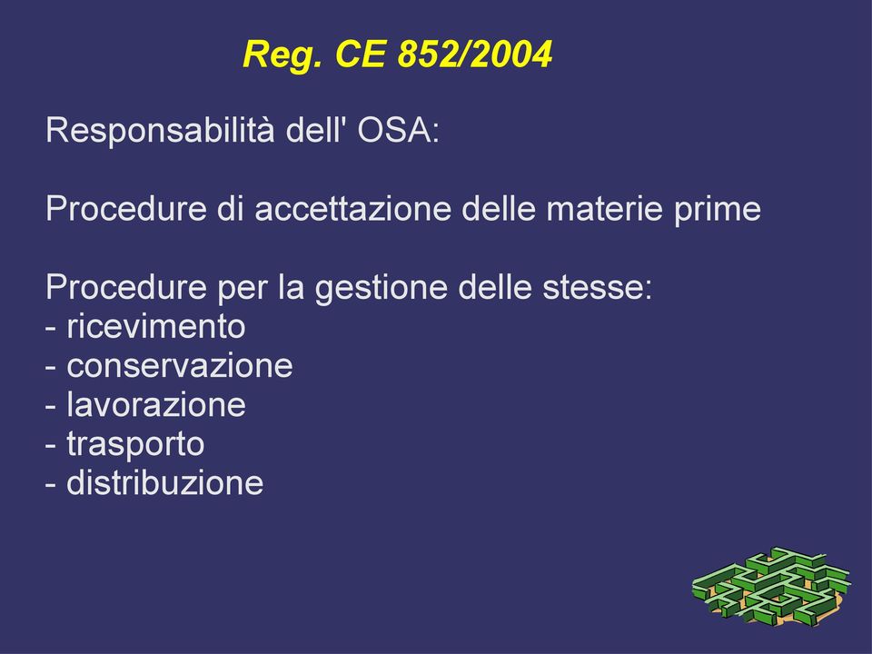 Procedure per la gestione delle stesse: -