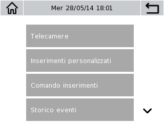 Il menu impostazioni è costituito da un certo numero di opzioni raggruppate in sotto menu.