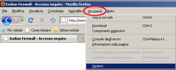 Un metodo per configurare manualmente alcuni parametri del browser Mozilla Firefox. Effettuare un doppio clic sull icona di MOZILLA FIREFOX (dalla versione 7/8.0.