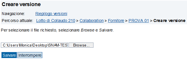 Creazine Ltt di Cllaud Per pter scegliere il file da caricare cliccare il