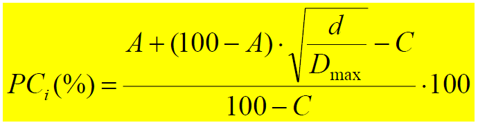 La scelta di D (diametro massimo) tanto nell equazione [1] quanto nella [2] deve tener conto dei seguenti vincoli: a) non deve superare il 25% della sezione minima della struttura (per evitare di