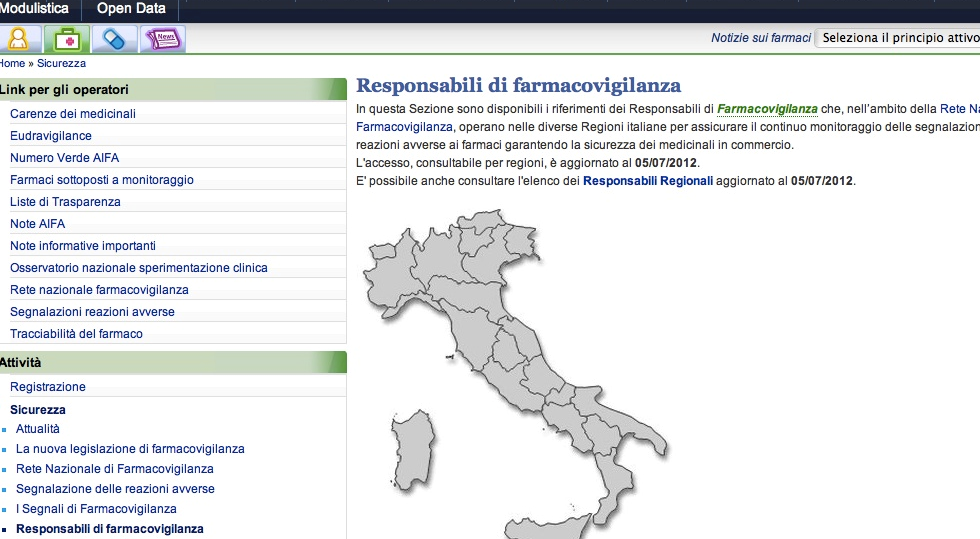 Alla pagina dell Agenzia Italiana del Farmaco è possibile reperire l elenco dei
