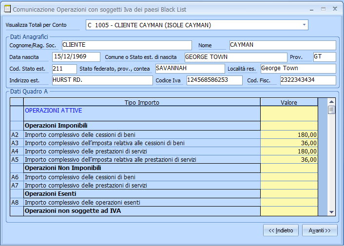 E altresì possibile inserire manualmente nuove righe di dettaglio per considerare movimenti non associati direttamente a documenti, ma provenienti per esempio dalla prima nota.