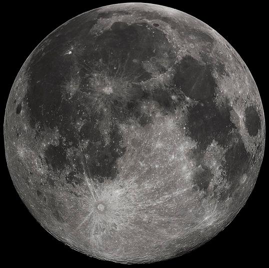 La luna orbita mediamente a 380.