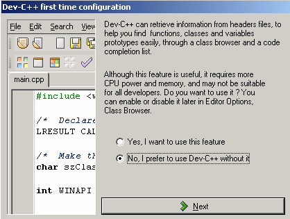 2.3. Configurazione La configurazione iniziale di DevC++ consente di scegliere la lingua e l aspetto grafico. Fig. 2.