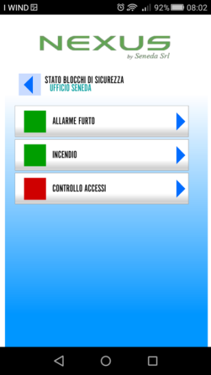 Comandi di Sicurezza Pulsante per la verifica dello stato di Inserito disinserito