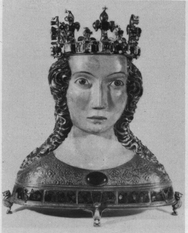 Corona del reliquiario a busto di Sant Agata argento dorato sbalzato e