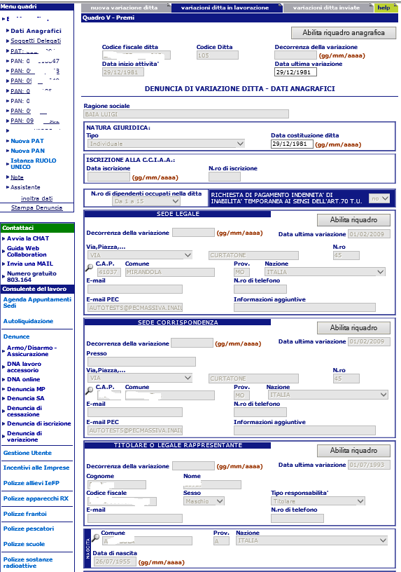 Figura 28 - Compilazione dati anagrafici in