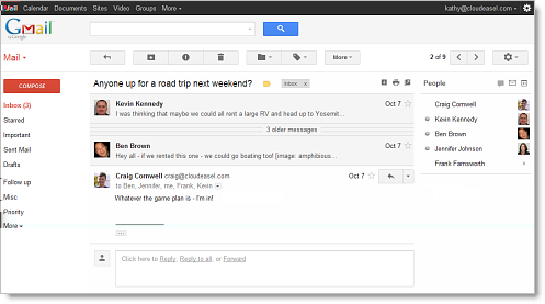 Nuovo look per Gmail: conversazioni più chiare Le conversazioni di Gmail sono state riprogettate per facilitare la lettura dei messaggi e mostrare più chiaramente con chi stai comunicando.