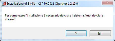 Arra richiesta di riavvio del sistema