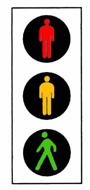 Semaforo pedonale ROSSO: vietato attraversare.