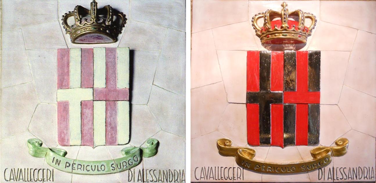 Anche questi lavori di restauro sono stati interamente donati dal patrono Rivoira.... Il restauro degli stemmi e dei Corpi di Cavalleria - Settembre.