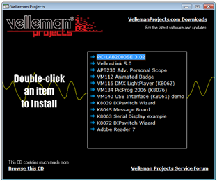 Installazione del software Come installare il Pc-Lab2000SE Requisiti minimi di sistema: PC IBM compatibile, sistema operativo Windows 98SE/ME/2000/XP/Vista (*) Scheda video VGA (min.