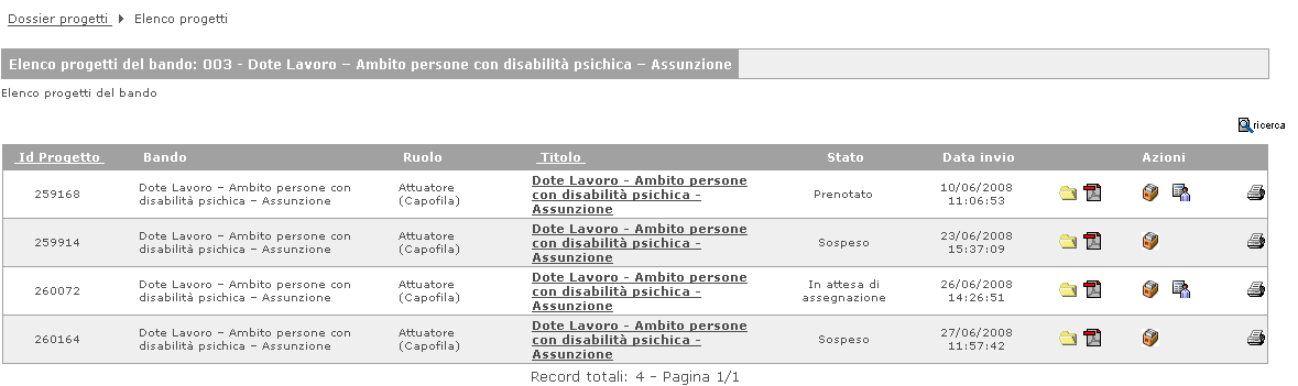 stato e scompaiono le icone precedentemente utilizzate per l upload ed il perfezionamento.