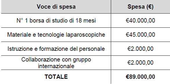AO Cuneo: costi implementazione programma fast track Interamente finanziati dalla Fondazione Cassa di Risparmio di Cuneo, attraverso