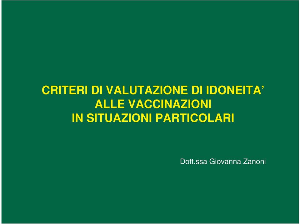 VACCINAZIONI IN