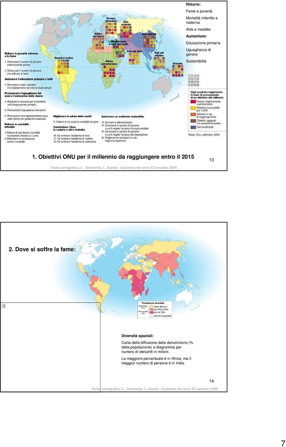 Dove si soffre la fame: Diversità spaziali: Carta della diffusione della denutrizione (% della popolazione) e