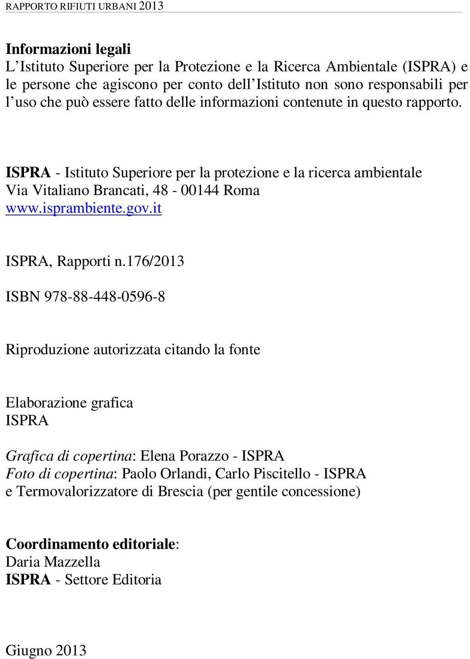 isprambiente.gov.it ISPRA, Rapporti n.