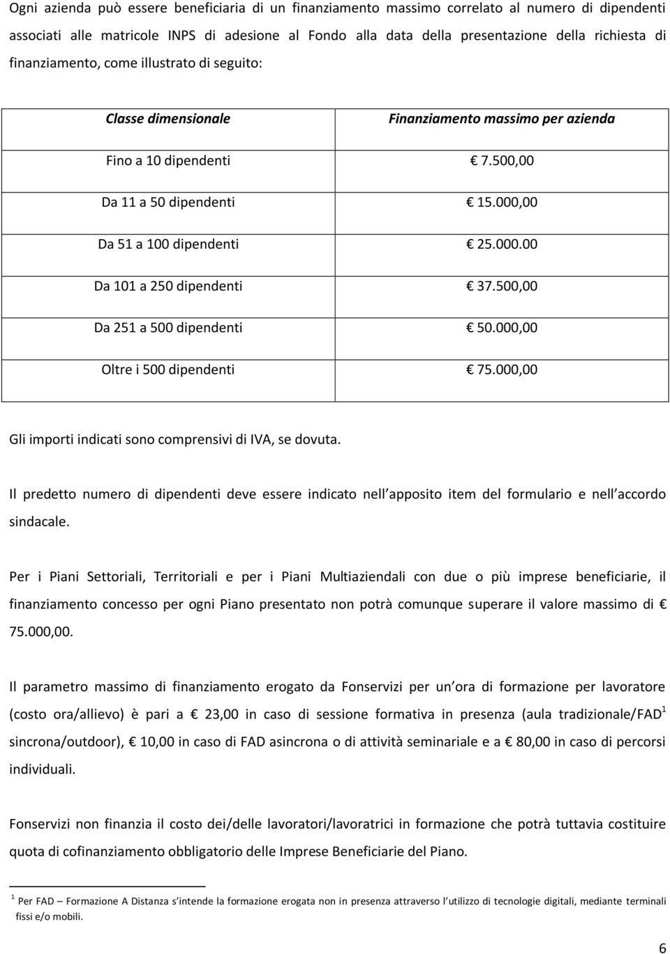 500,00 Da 251 a 500 dipendenti 50.000,00 Oltre i 500 dipendenti 75.000,00 Gli importi indicati sono comprensivi di IVA, se dovuta.