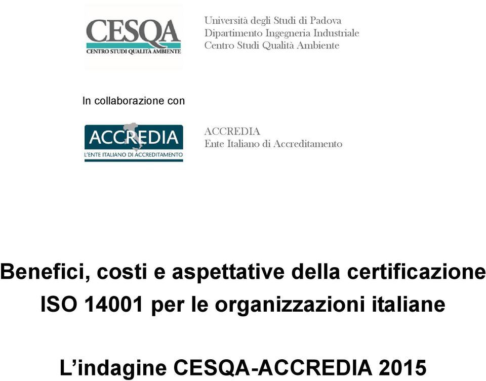 ACCREDIA Ente Italiano di Accreditamento Benefici, costi e