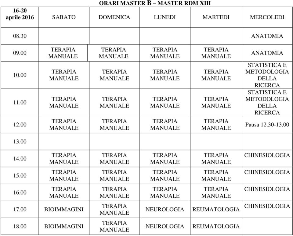 30 ANATOM ANATOM DELLA DELLA Pausa 12.