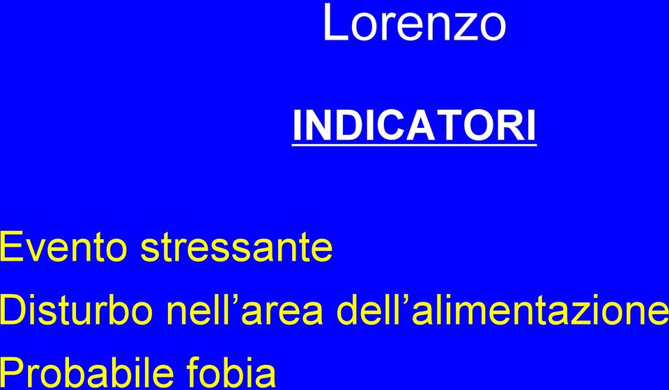 Disturbo nell area