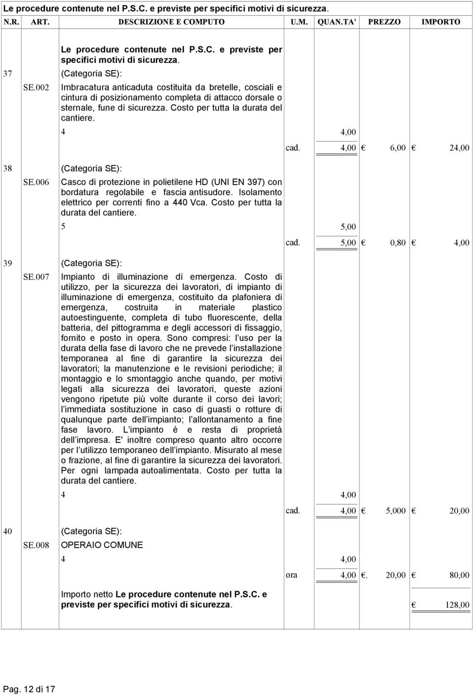 38 (Categoria SE): SE.006 Casco di protezione in polietilene HD (UNI EN 397) con bordatura regolabile e fascia antisudore. Isolamento elettrico per correnti fino a 440 Vca.