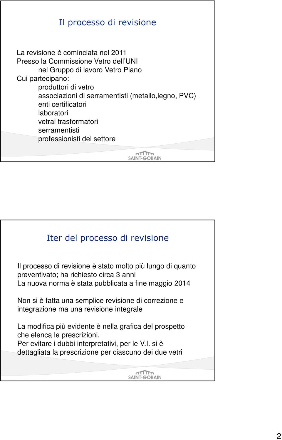 molto più lungo di quanto preventivato; ha richiesto circa 3 anni La nuova norma è stata pubblicata a fine maggio 2014 Non si è fatta una semplice revisione di correzione e integrazione ma una