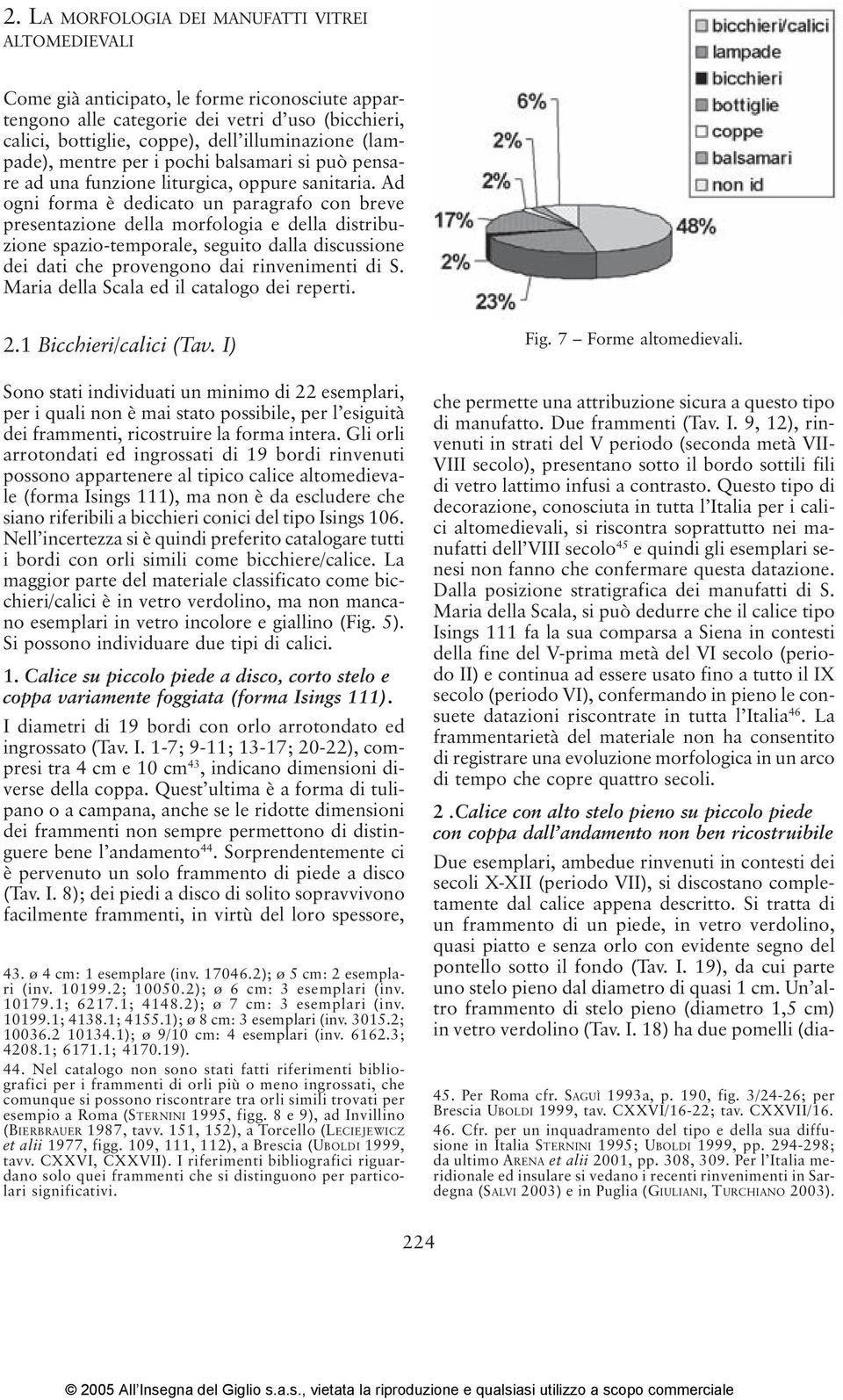 Ad ogni forma è dedicato un paragrafo con breve presentazione della morfologia e della distribuzione spazio-temporale, seguito dalla discussione dei dati che provengono dai rinvenimenti di S.