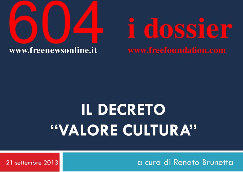 com i dossier IL DECRETO VALORE