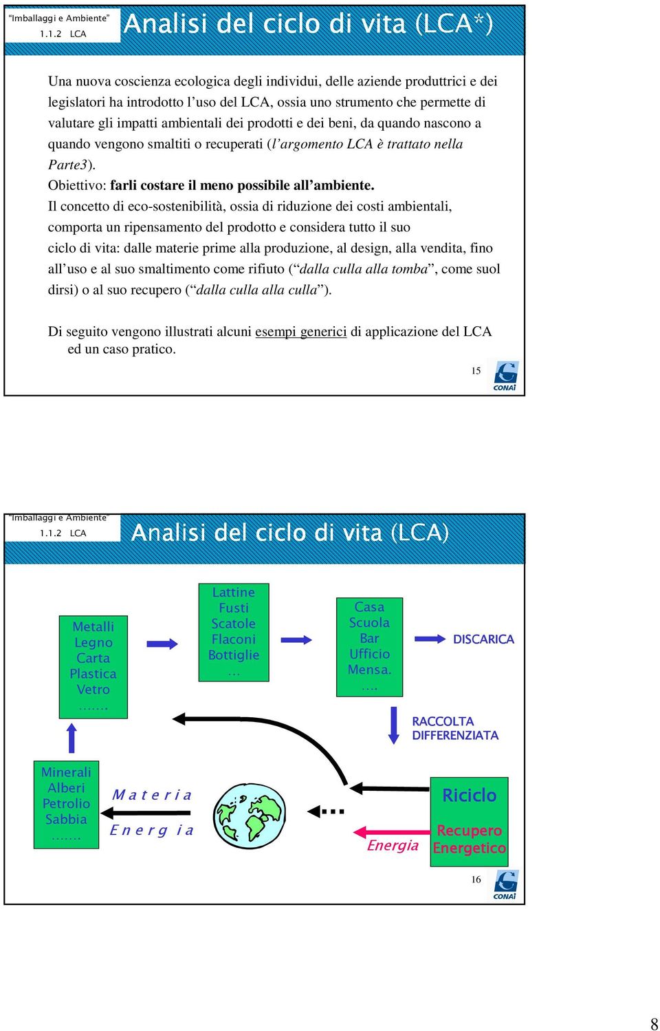 Obiettivo: farli costare il meno possibile all ambiente.