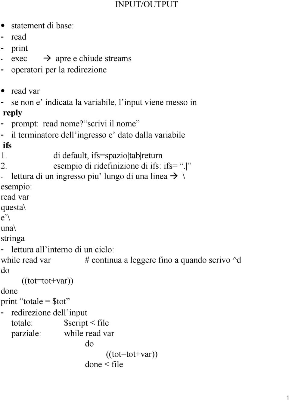 esempio di ridefinizione di ifs: ifs=.