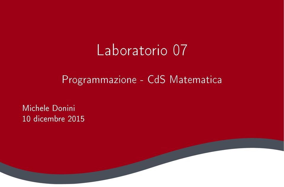 CdS Matematica