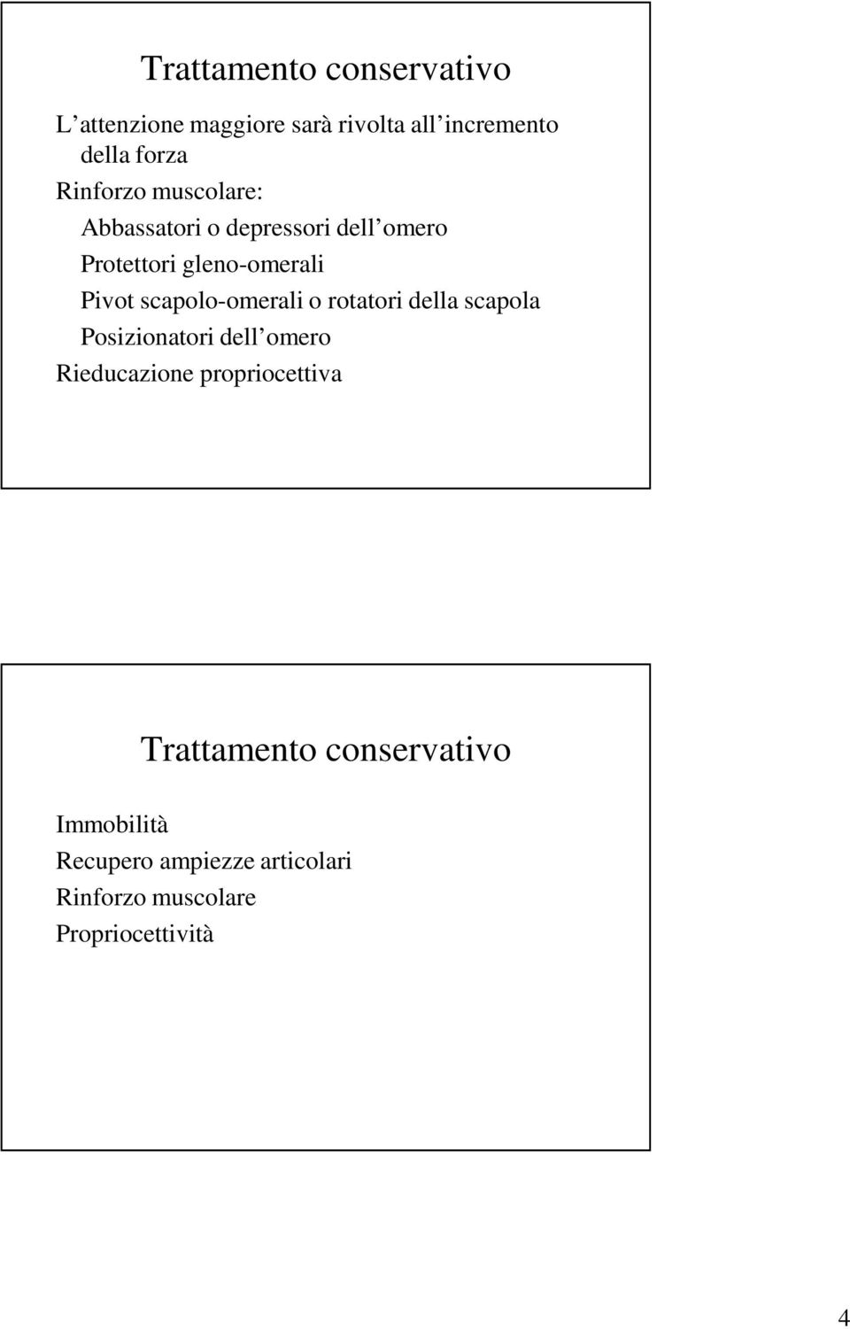 scapolo-omerali o rotatori della scapola Posizionatori dell omero Rieducazione