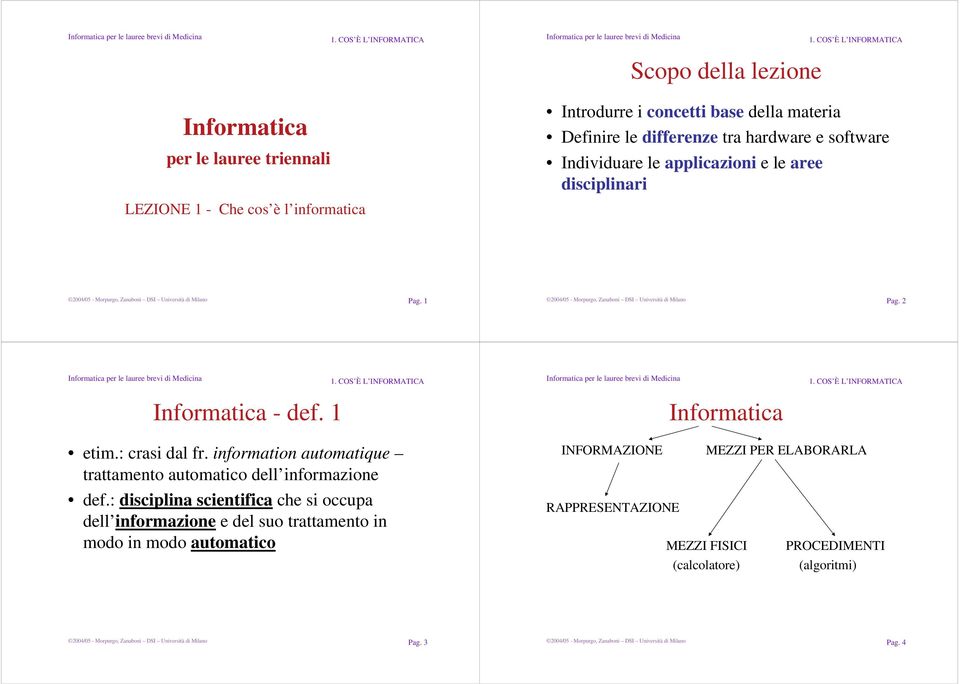 information automatique trattamento automatico dell informazione def.