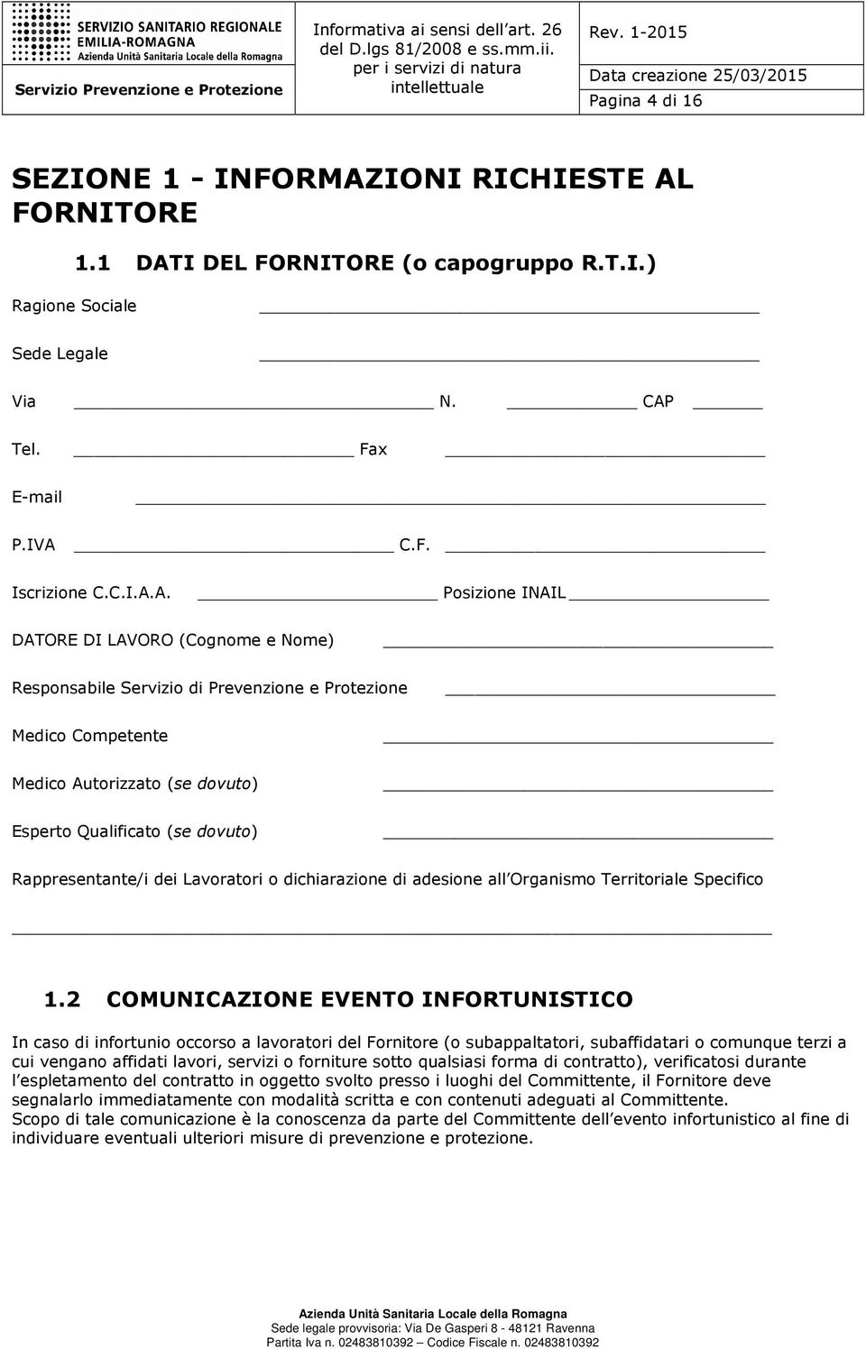 FORNITORE 1.1 DAT