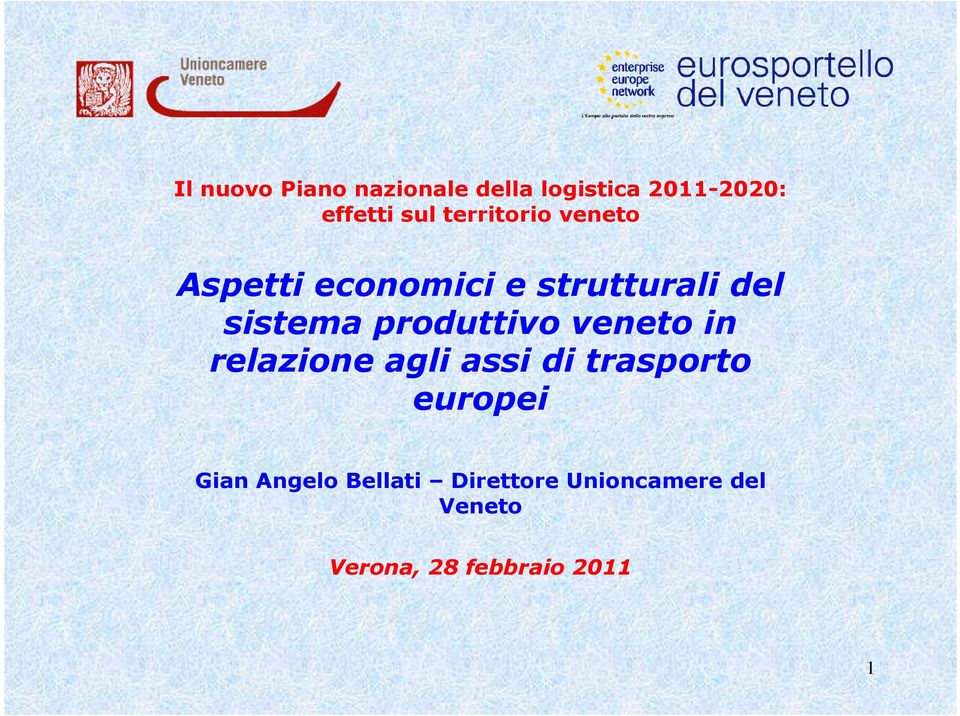 produttivo veneto in relazione agli assi di trasporto europei Gian