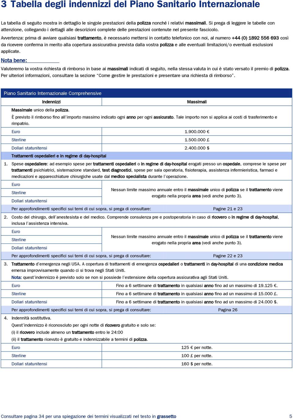 Avvertenza: prima di avviare qualsiasi trattamento, è necessario mettersi in contatto telefonico con noi, al numero +44 (0) 1892 556 693 così da ricevere conferma in merito alla copertura